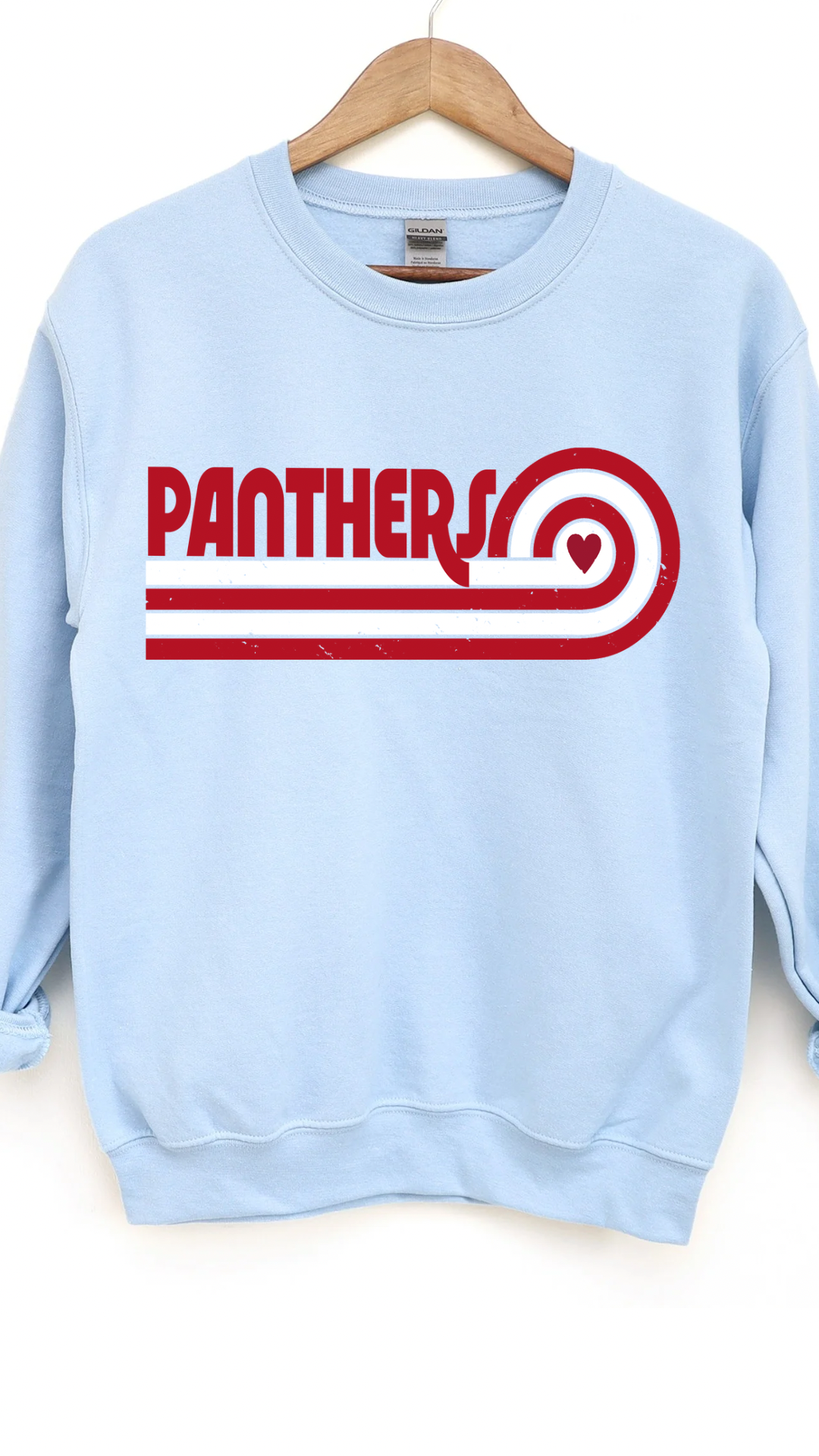 Blue Panthers Heart Graphic Sweatshirt